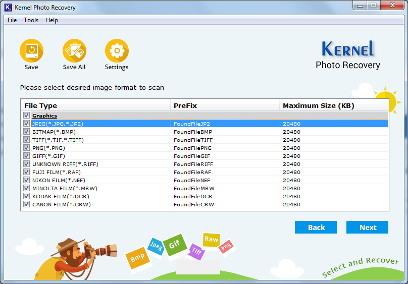 select those files