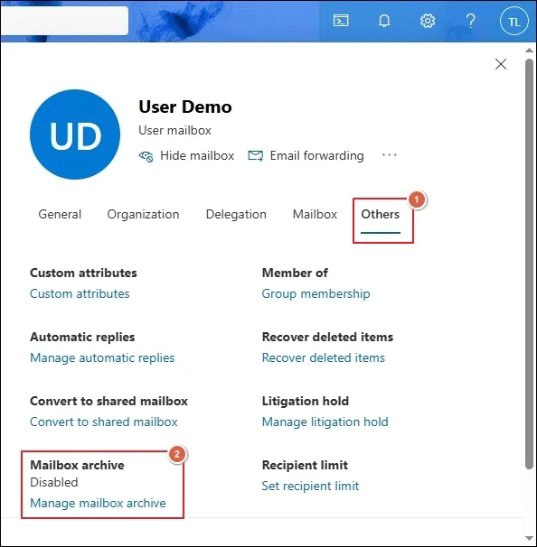 go to other and then Manage mailbox archive