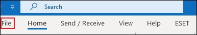 Open Outlook and click on File