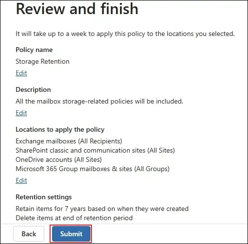 review policy and click on submit 