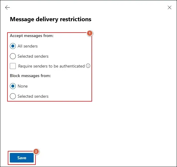 choose desired setting and save