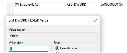 put the Base to Hexadecimal along with the Value data