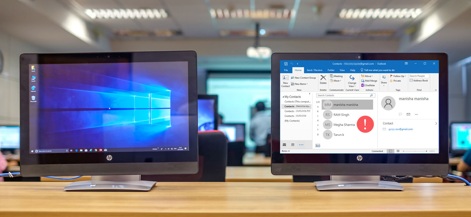 Outlook contacts missing after Windows 10 upgrade