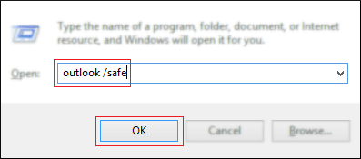 Type outlook /safe