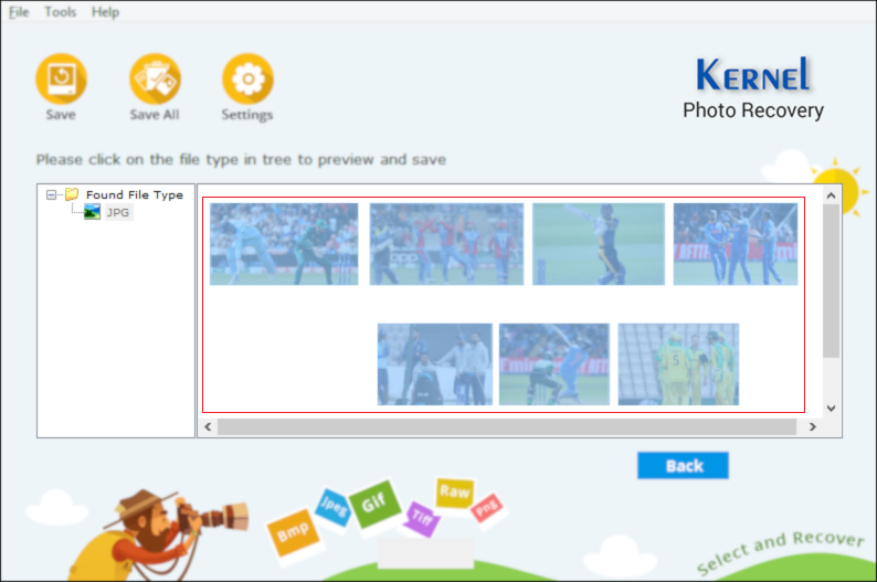 Select all the lost photos