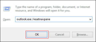 outlook.exe /resetnavpane