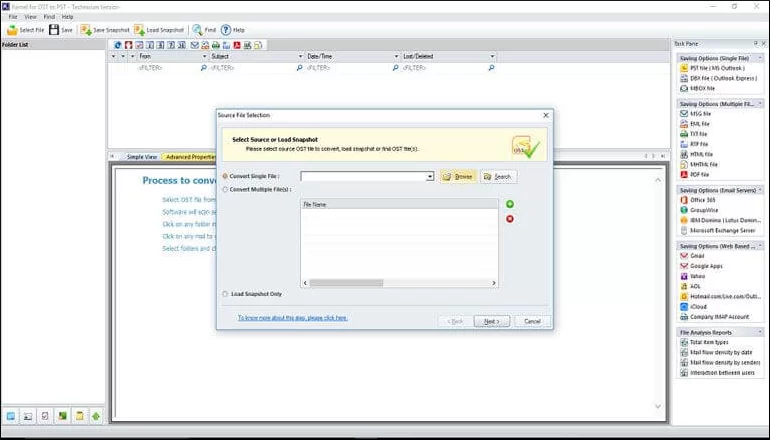 Kernel for OST to PST
