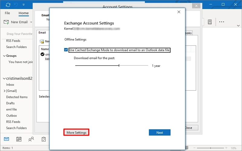 click on more settings