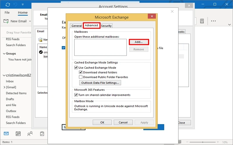 why is my shared mailbox not showing in outlook