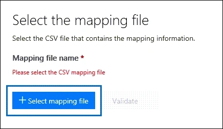 select mapping file