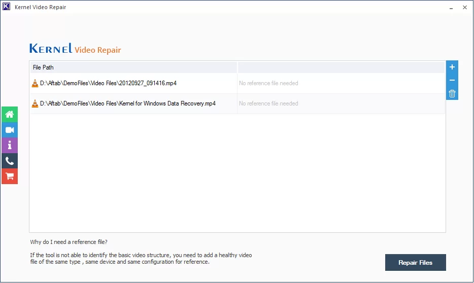 click on repair files