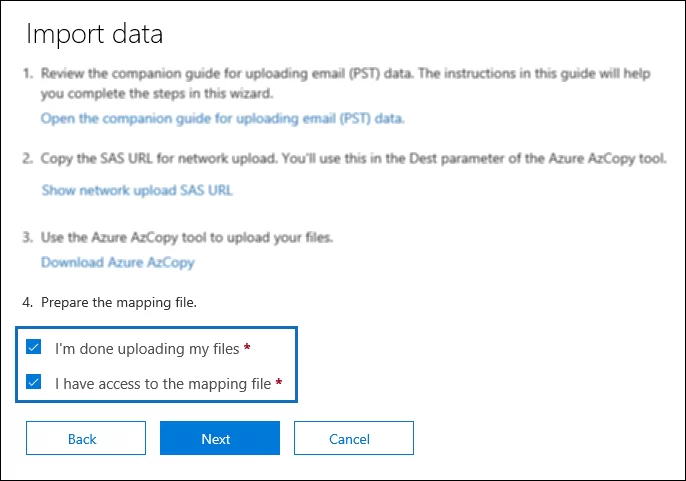 create pst transfer job
