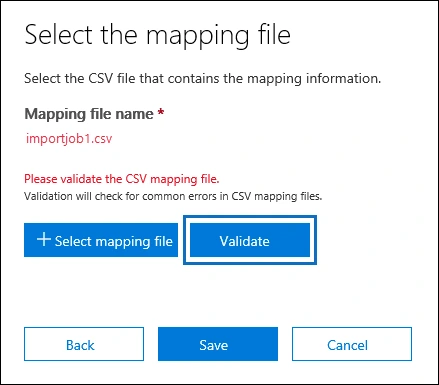 csv mapping file