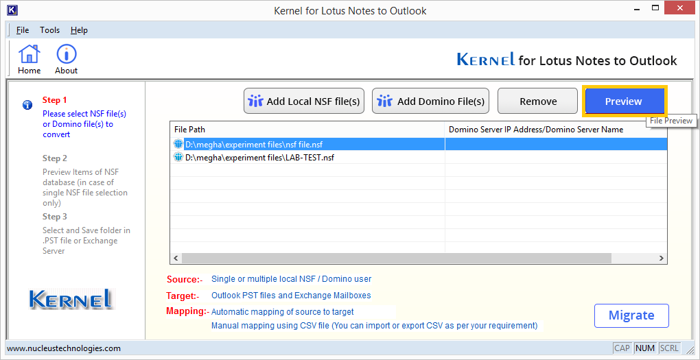 Preview of NSF file