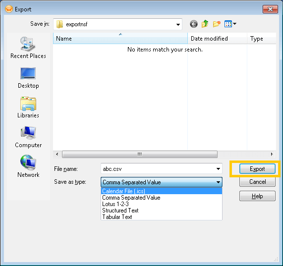 Add the destination path, file name, and file type