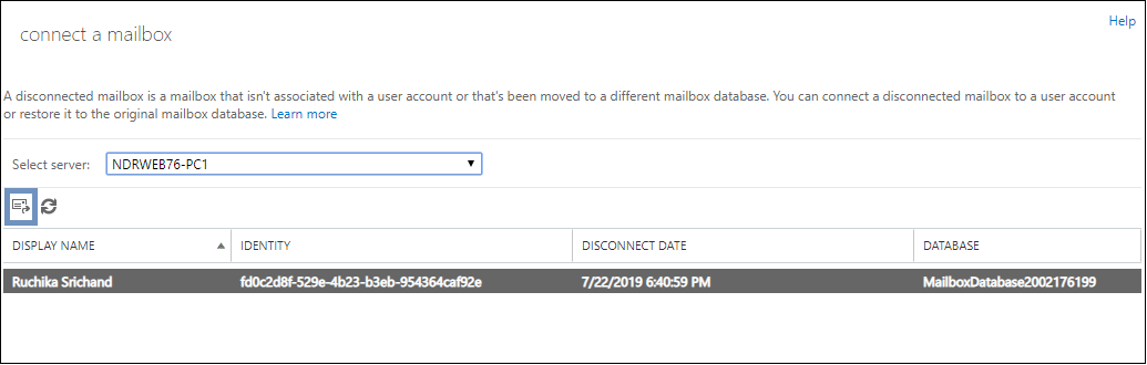 Disconnected mailboxes will get listed