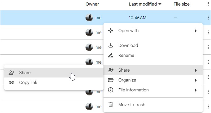 click on the files