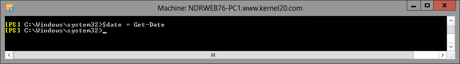 Run this next command to save the present date to the object