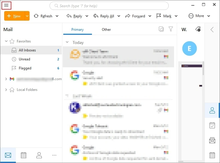 click hamburger icon