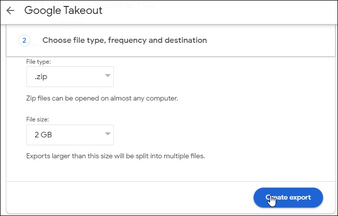 Create export