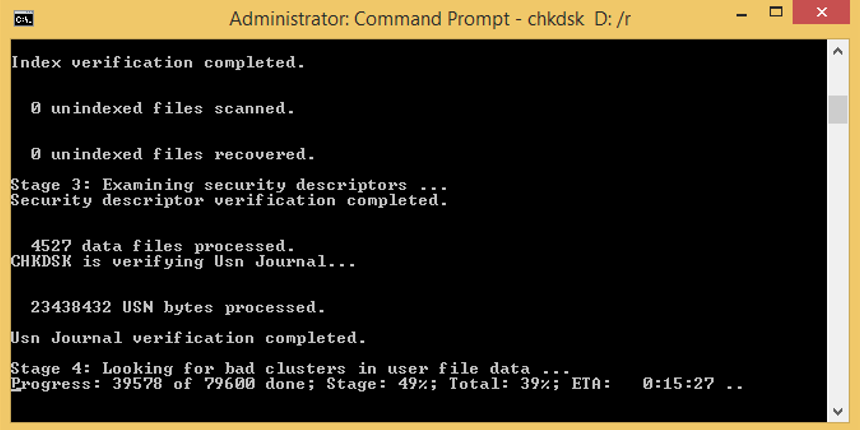 Perform CHKDSK