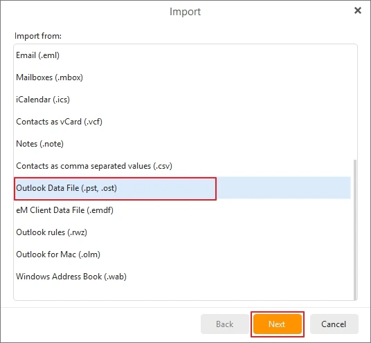 outlook data file