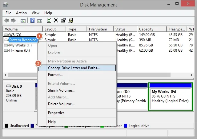 click Change Drive Letter and Paths