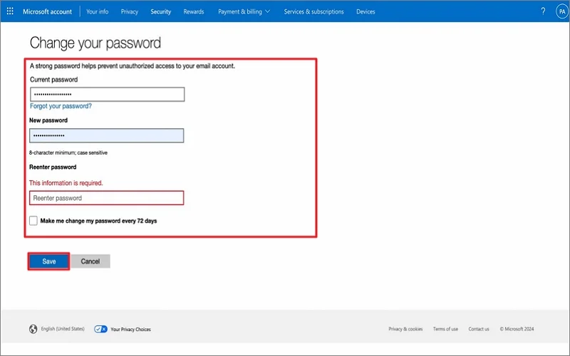 choose Password security