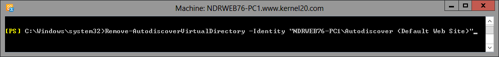 Remove Autodiscover virtual directory