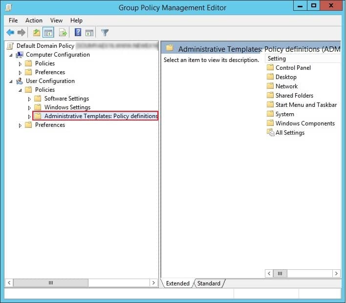 In Group Policy Management Editor go to Administrative Template under Policies category