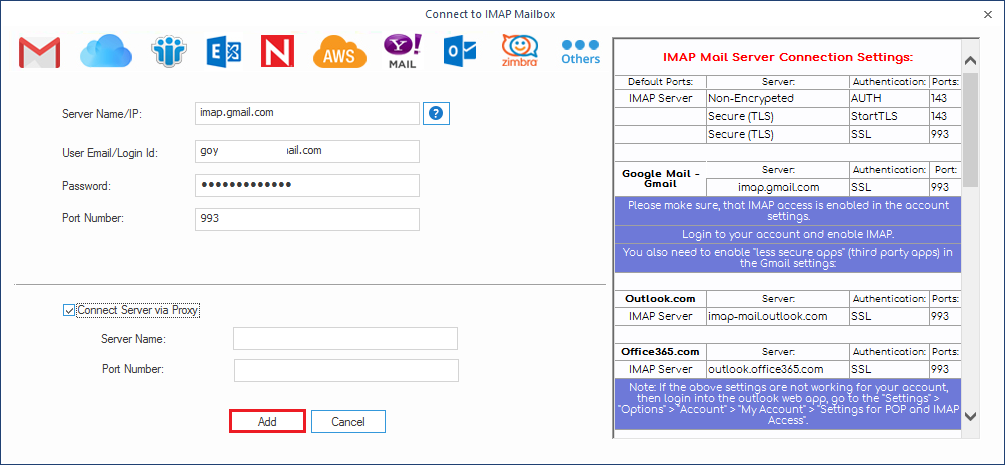 Enter the Godaddy email id and password