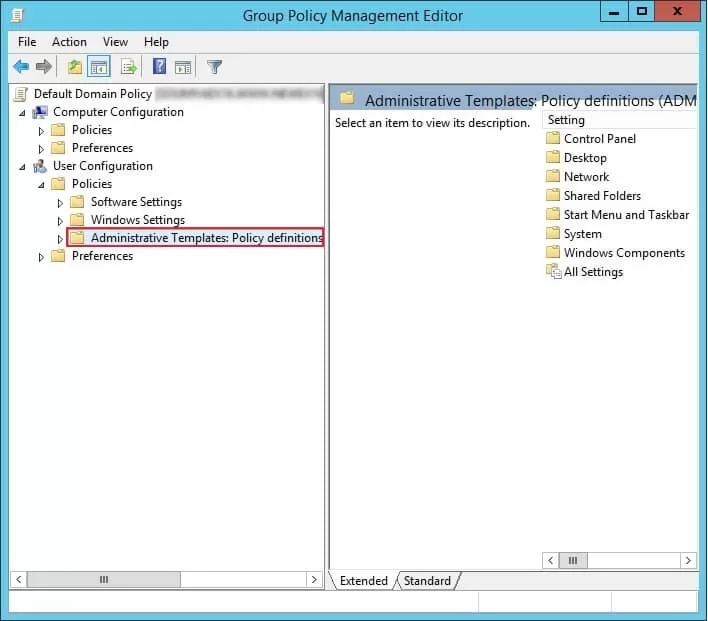 In Group Policy Management Editor go to Administrative Template under Policies category