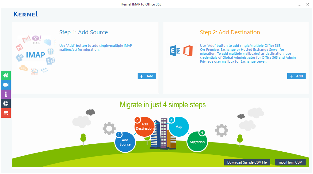 Launch IMAP to Office 365 migration tool