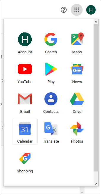 Click on the menu and Select Calendar