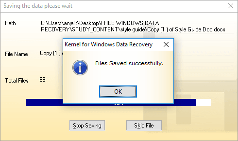 saving the files