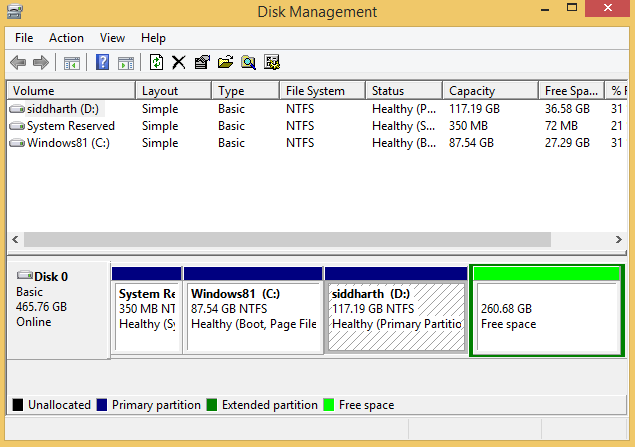 Open the Disk Management tool