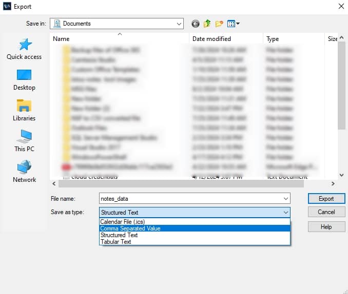 Provide a saving location for the NSF file