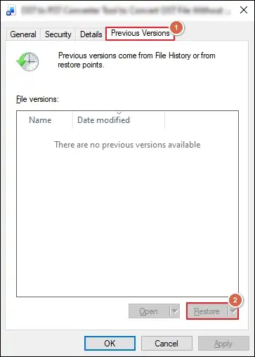 Restore the recent version