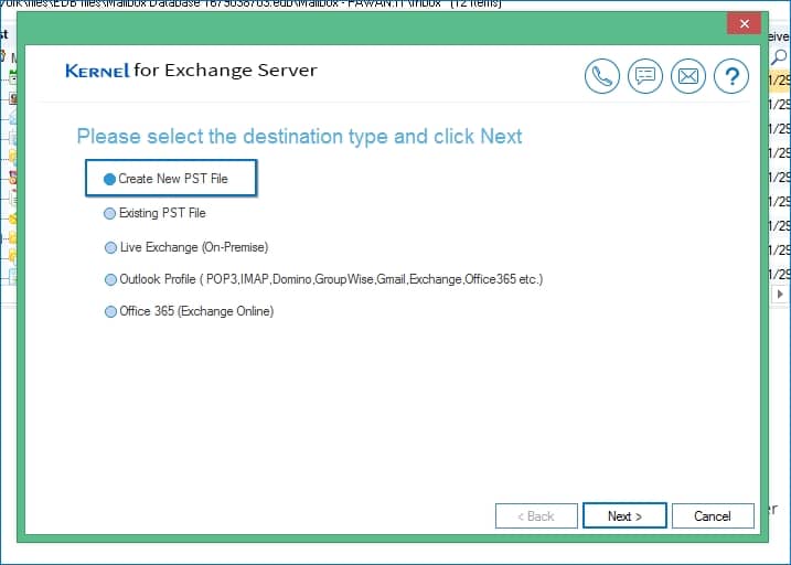 You have different options for conversion to PST