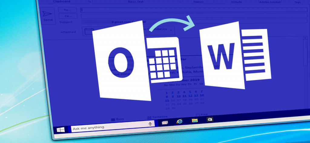export outlook calendar to word
