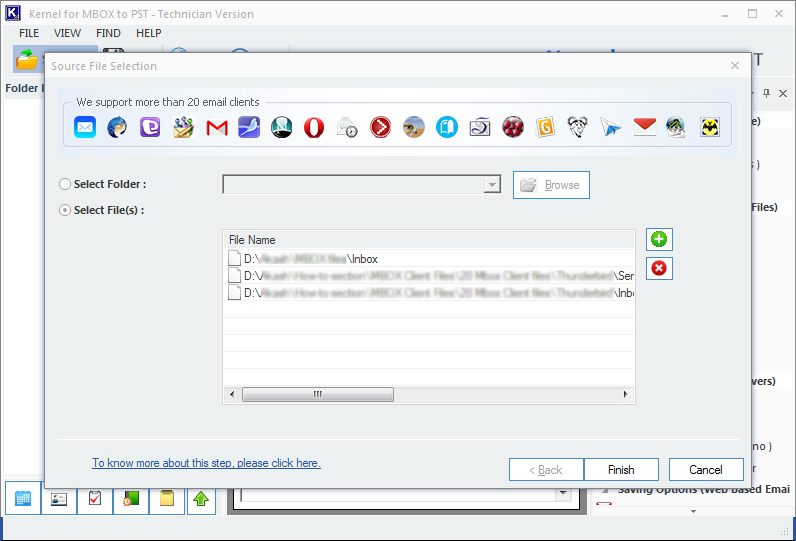 Select MBOX file