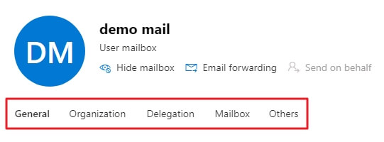 change the user mailbox properties