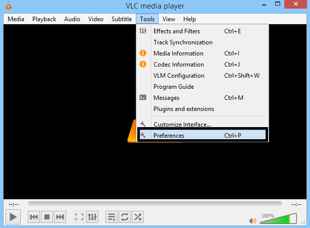 Check Preferences in VLC