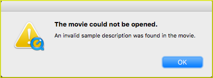 Movie could not be opened