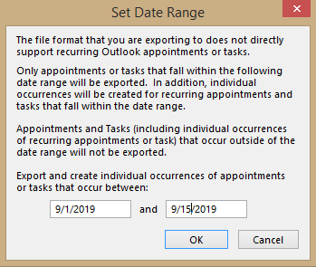 set a date range