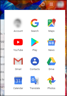 Open Gmail and click on Google app