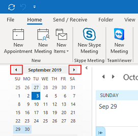 select the month in the calendar to export