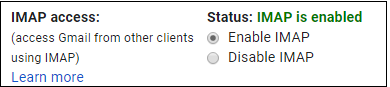 Enable IMAP access