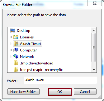 Select a destination path