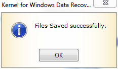 The recovered files and folders get saved to the specified location
